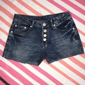 Mado Jeans Button Fly Jean White Wash Cut Offs